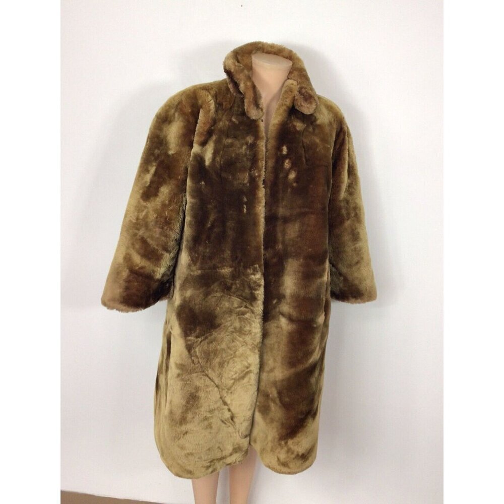 Vintage Faux fur Coat Teddy Jacket Womens Medium